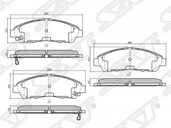 1 559 р. Передние тормозные колодки SAT  Acura MDX  YD2 (2006-2013) дорестайлинг, рестайлинг  с доставкой в г. Санкт‑Петербург. Увеличить фотографию 1