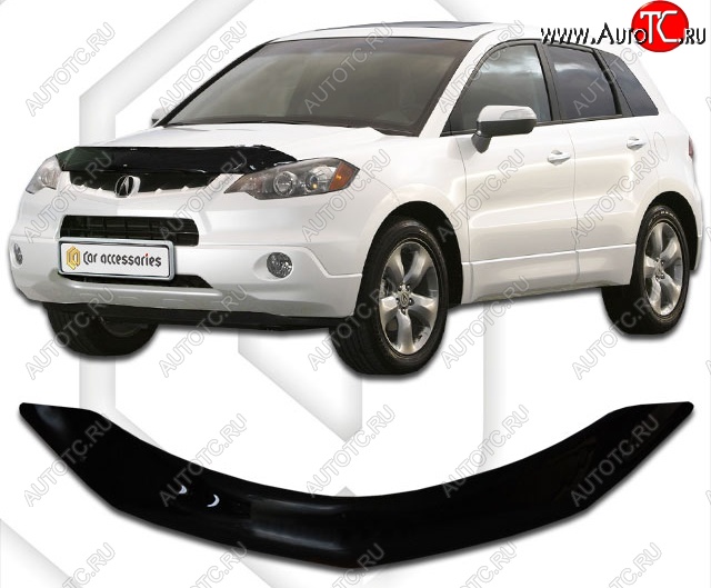 2 059 р. Дефлектор капота CA-Plastic  Acura RDX  TB1, TB2 (2006-2009) дорестайлинг (Classic черный, Без надписи)  с доставкой в г. Санкт‑Петербург