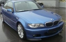 839 р. Накладки Sport-Style на передний бампер автомобиля BMW 3 серия E46 седан дорестайлинг (1998-2001) (Неокрашенная)  с доставкой в г. Санкт‑Петербург. Увеличить фотографию 1