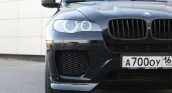 4 749 р. Накладки Global-Tuning на передний бампер автомобиля BMW X6 E71 дорестайлинг (2008-2012) (Неокрашенная)  с доставкой в г. Санкт‑Петербург. Увеличить фотографию 4