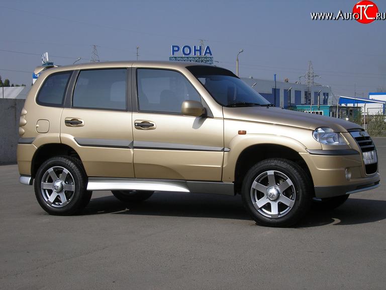 2 149 р. Пороги накладки Атака  Chevrolet Niva  2123 (2002-2008), Лада 2123 (Нива Шевроле) (2002-2008) (Неокрашенные)  с доставкой в г. Санкт‑Петербург