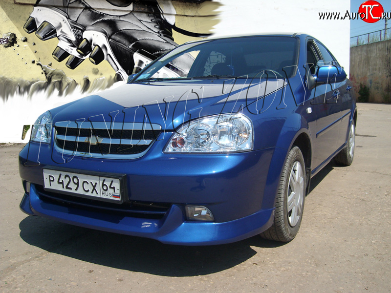 2 399 р. Накладка переднего бампера Tuning Zone Chevrolet Lacetti седан (2002-2013) (Неокрашенная)  с доставкой в г. Санкт‑Петербург