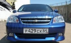 2 399 р. Накладка переднего бампера Tuning Zone Chevrolet Lacetti седан (2002-2013) (Неокрашенная)  с доставкой в г. Санкт‑Петербург. Увеличить фотографию 3