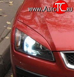 699 р. Реснички Sport-Style  Ford Focus  2 (2004-2008)  седан дорестайлинг, универсал дорестайлинг, хэтчбэк 3 дв. дорестайлинг, хэтчбэк 5 дв. дорестайлинг (Неокрашенные)  с доставкой в г. Санкт‑Петербург