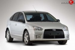 5 599 р. Передний бампер YTE Ford Focus 2  седан дорестайлинг (2004-2008) (Неокрашенный)  с доставкой в г. Санкт‑Петербург. Увеличить фотографию 2