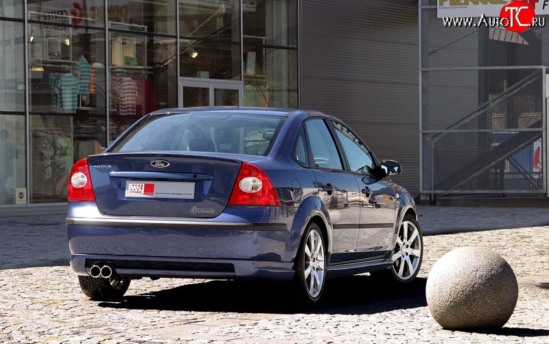 5 699 р. Накладка бампера MS  Ford Focus  2 (2004-2008)  седан дорестайлинг (Неокрашенная)  с доставкой в г. Санкт‑Петербург