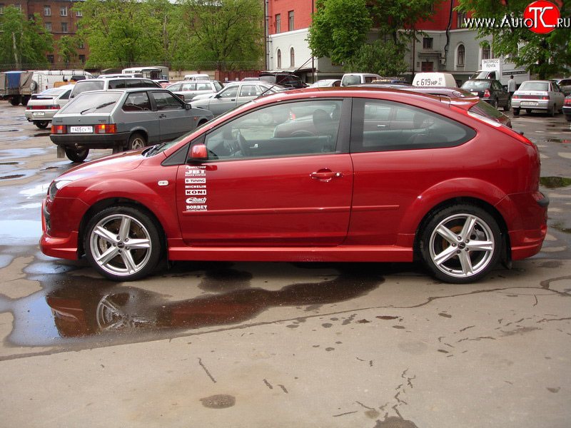 2 679 р. Пороги накладки Снайпер Ford Focus 2 хэтчбэк 3 дв. дорестайлинг (2004-2007) (Неокрашенные)  с доставкой в г. Санкт‑Петербург