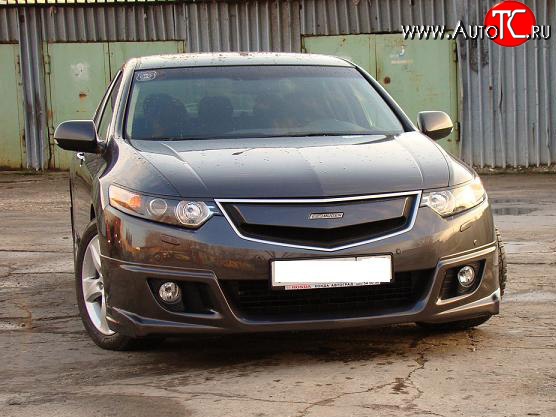 9 399 р. Юбка переднего бампера MUGEN  Honda Accord  CU (2008-2011) седан дорестайлинг (Неокрашенная)  с доставкой в г. Санкт‑Петербург