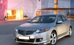 6 199 р. Накладка переднего бампера Type-S Honda Accord CU седан дорестайлинг (2008-2011) (Неокрашенная)  с доставкой в г. Санкт‑Петербург. Увеличить фотографию 1