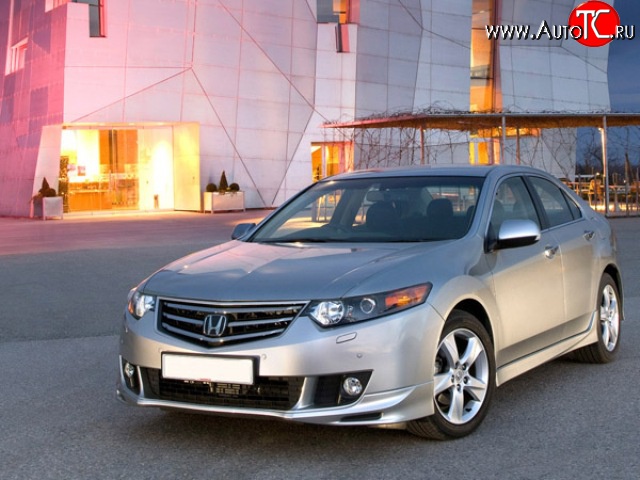 6 199 р. Накладка переднего бампера Type-S Honda Accord CU седан дорестайлинг (2008-2011) (Неокрашенная)  с доставкой в г. Санкт‑Петербург