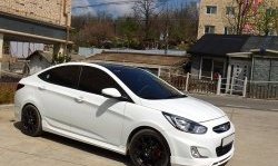 8 999 р. Пороги накладки CT Hyundai Solaris RBr седан дорестайлинг (2010-2014) (Неокрашенные)  с доставкой в г. Санкт‑Петербург. Увеличить фотографию 1