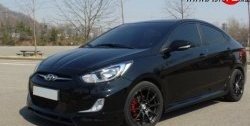 8 999 р. Пороги накладки CT Hyundai Solaris RBr седан дорестайлинг (2010-2014) (Неокрашенные)  с доставкой в г. Санкт‑Петербург. Увеличить фотографию 2