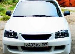 4 699 р. Передний бампер ATH-classic  Hyundai Accent  седан ТагАЗ (2001-2012) (Неокрашенный)  с доставкой в г. Санкт‑Петербург. Увеличить фотографию 5