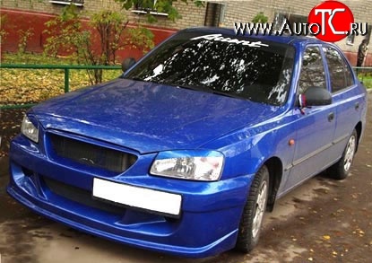 7 499 р. Передний бампер ATH New Hyundai Accent седан ТагАЗ (2001-2012) (Неокрашенный)  с доставкой в г. Санкт‑Петербург