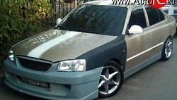 5 949 р. Пороги накладки ATH New Hyundai Accent седан ТагАЗ (2001-2012) (Неокрашенные)  с доставкой в г. Санкт‑Петербург. Увеличить фотографию 2