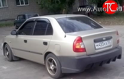 7 499 р. Задний бампер ATH New Hyundai Accent седан ТагАЗ (2001-2012) (Неокрашенный)  с доставкой в г. Санкт‑Петербург