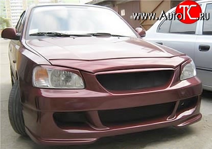 7 349 р. Передний бампер ATH Hyundai Accent седан ТагАЗ (2001-2012) (Неокрашенный)  с доставкой в г. Санкт‑Петербург