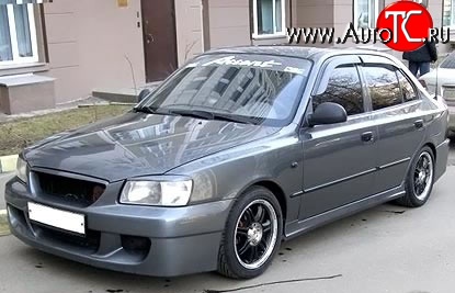 4 699 р. Передний бампер ATH-classic Hyundai Accent седан ТагАЗ (2001-2012) (Неокрашенный)  с доставкой в г. Санкт‑Петербург