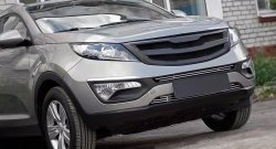 5 249 р. Решётка радиатора RA V2 KIA Sportage 3 SL дорестайлинг (2010-2014) (С сеткой металлик, Неокрашенная)  с доставкой в г. Санкт‑Петербург. Увеличить фотографию 2