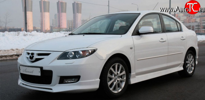 3 999 р. Реснички Sunset Mazda 3/Axela BK дорестайлинг седан (2003-2006) (Неокрашенные)  с доставкой в г. Санкт‑Петербург