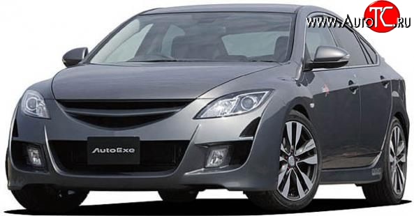 6 649 р. Передний бампер AutoExq  Mazda 6  GH (2007-2010) дорестайлинг лифтбэк, дорестайлинг седан, дорестайлинг универсал (Неокрашенный)  с доставкой в г. Санкт‑Петербург