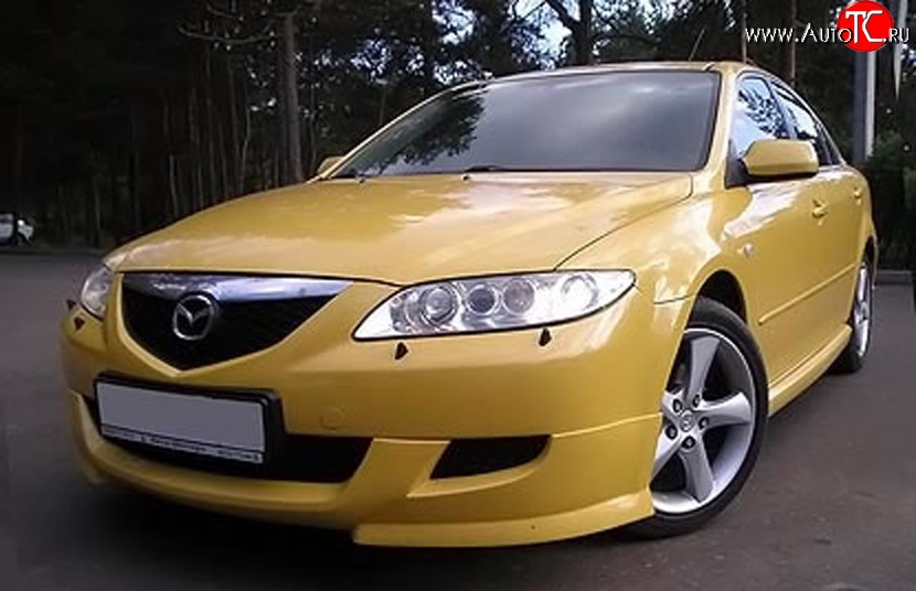 7 349 р. Накладка переднего бампера AERO Mazda 6 GG лифтбэк дорестайлинг (2002-2005) (Неокрашенная)  с доставкой в г. Санкт‑Петербург