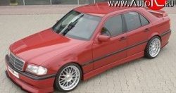 4 399 р. Накладка переднего бампера Rieger Mercedes-Benz C-Class W202 дорестайлинг седан (1993-1997)  с доставкой в г. Санкт‑Петербург. Увеличить фотографию 1