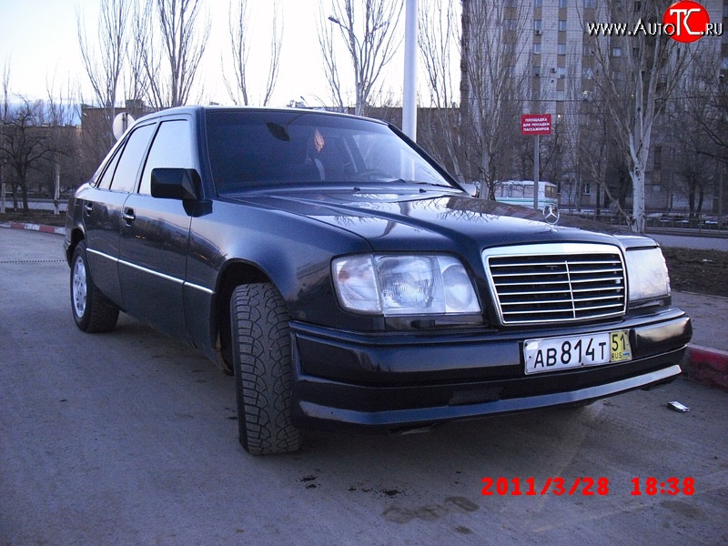 4 499 р. Накладка переднего бампера Elegance Mercedes-Benz E-Class W124 седан дорестайлинг (1984-1993)  с доставкой в г. Санкт‑Петербург