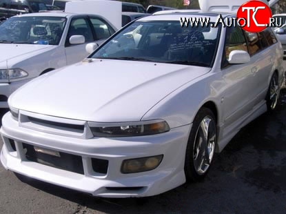 9 299 р. Пороги накладки Dolphin Mitsubishi Galant 8  дорестайлинг седан (1996-1998) (Неокрашенные)  с доставкой в г. Санкт‑Петербург