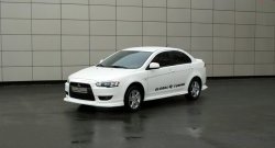 4 749 р. Пороги накладки Global-Tuning  Mitsubishi Lancer  10 (2007-2017) седан дорестайлинг, хэтчбэк дорестайлинг, седан рестайлинг, хэтчбек 5 дв рестайлинг (Неокрашенные)  с доставкой в г. Санкт‑Петербург. Увеличить фотографию 2