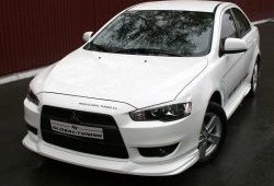 4 749 р. Накладка переднего бампера Mitsubishi global-Tuning Mitsubishi Lancer 10 CY седан дорестайлинг (2007-2010) (Неокрашенная)  с доставкой в г. Санкт‑Петербург. Увеличить фотографию 2