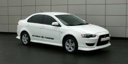 4 749 р. Накладка переднего бампера Mitsubishi global-Tuning Mitsubishi Lancer 10 седан дорестайлинг (2007-2010) (Неокрашенная)  с доставкой в г. Санкт‑Петербург. Увеличить фотографию 3