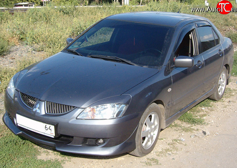 5 499 р. Накладка переднего бампера M-VRS Mitsubishi Lancer 9 1-ый рестайлинг седан (2003-2005) (Неокрашенная)  с доставкой в г. Санкт‑Петербург