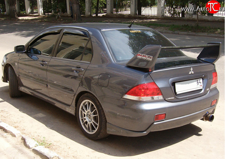 4 189 р. Накладка на задний бампер M-VRS Mitsubishi Lancer 9 1-ый рестайлинг седан (2003-2005) (Неокрашенная)  с доставкой в г. Санкт‑Петербург