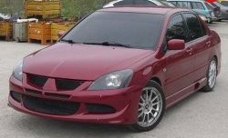 15 999 р. Передний бампер Evo Mitsubishi Lancer 9 1-ый рестайлинг седан (2003-2005) (Без сетки, Неокрашенный)  с доставкой в г. Санкт‑Петербург. Увеличить фотографию 2