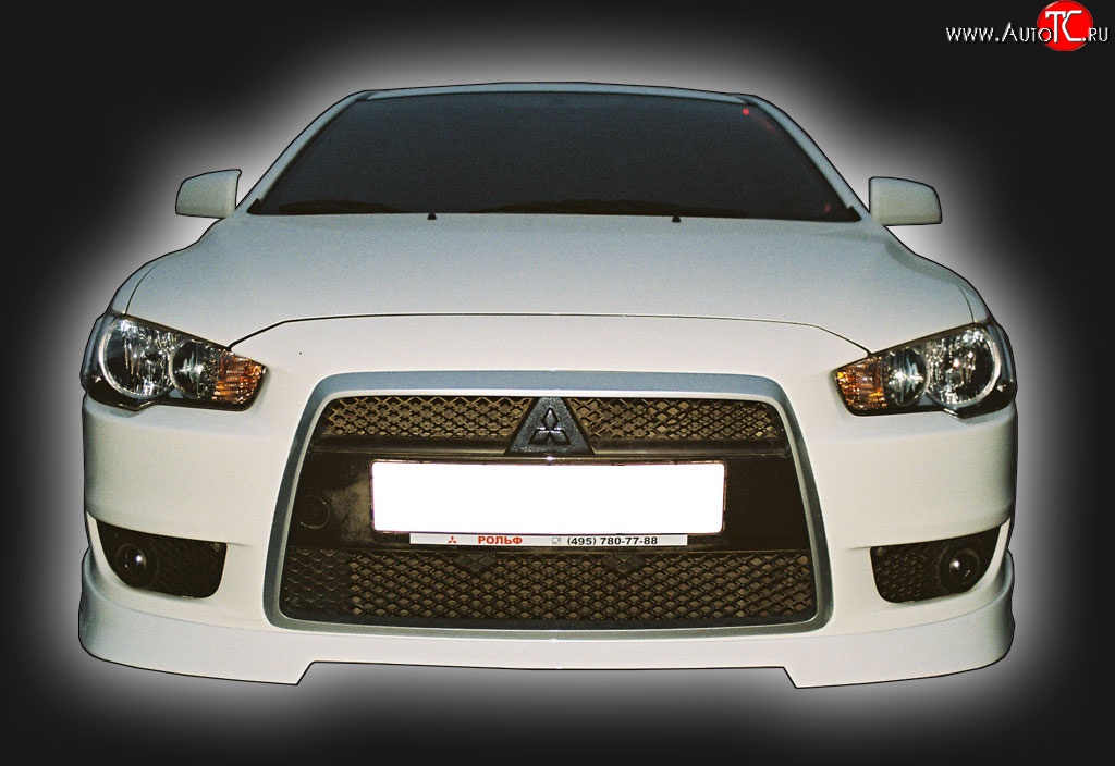 4 999 р. Накладка на решётку радиатора GT Dynamics Mitsubishi Lancer 10 седан дорестайлинг (2007-2010) (Неокрашенная)  с доставкой в г. Санкт‑Петербург