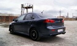 4 999 р. Накладка Zodiak под одинарный выхлоп на задний бампер Mitsubishi Lancer 10 седан дорестайлинг (2007-2010) (Неокрашенная)  с доставкой в г. Санкт‑Петербург. Увеличить фотографию 4