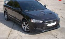 4 849 р. Накладка Zodiak на передний бампер  Mitsubishi Lancer  10 (2007-2017) седан дорестайлинг, хэтчбэк дорестайлинг, седан рестайлинг, хэтчбек 5 дв рестайлинг (Неокрашенная)  с доставкой в г. Санкт‑Петербург. Увеличить фотографию 5