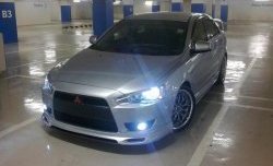 4 849 р. Накладка Zodiak на передний бампер  Mitsubishi Lancer  10 (2007-2017) седан дорестайлинг, хэтчбэк дорестайлинг, седан рестайлинг, хэтчбек 5 дв рестайлинг (Неокрашенная)  с доставкой в г. Санкт‑Петербург. Увеличить фотографию 6