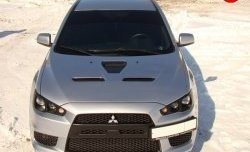 31 799 р. Пластиковый капот Evo  Mitsubishi Lancer  10 (2007-2017) седан дорестайлинг, хэтчбэк дорестайлинг, седан рестайлинг, хэтчбек 5 дв рестайлинг (Неокрашенный)  с доставкой в г. Санкт‑Петербург. Увеличить фотографию 2