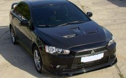 31 799 р. Пластиковый капот Evo  Mitsubishi Lancer  10 (2007-2017) седан дорестайлинг, хэтчбэк дорестайлинг, седан рестайлинг, хэтчбек 5 дв рестайлинг (Неокрашенный)  с доставкой в г. Санкт‑Петербург. Увеличить фотографию 6