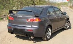 5 399 р. Накладка Evo на задний бампер Mitsubishi Lancer 10 седан дорестайлинг (2007-2010) (Неокрашенная)  с доставкой в г. Санкт‑Петербург. Увеличить фотографию 1