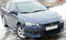 899 р. Вставка переднего бампера (зубатка) Evo Mitsubishi Lancer 10 седан дорестайлинг (2007-2010) (Неокрашенная)  с доставкой в г. Санкт‑Петербург. Увеличить фотографию 3