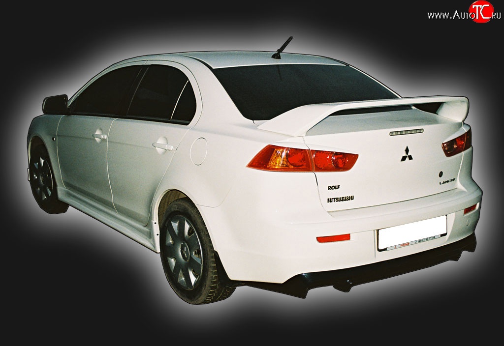 4 249 р. Накладка заднего бампера GT Dynamics  Mitsubishi Lancer  10 (2007-2017) седан дорестайлинг, седан рестайлинг (Неокрашенная)  с доставкой в г. Санкт‑Петербург