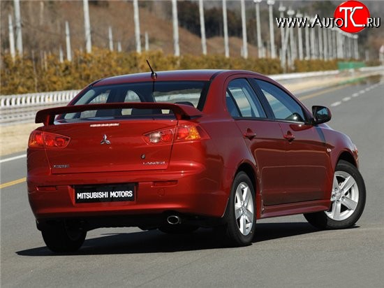 3 499 р. Задний бампер Стандарт Mitsubishi Lancer 10 седан дорестайлинг (2007-2010) (Неокрашенный)  с доставкой в г. Санкт‑Петербург