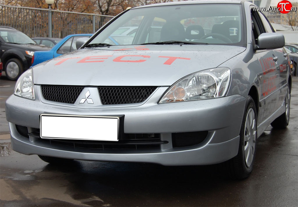 4 249 р. Накладка переднего бампера GT Dynamics Mitsubishi Lancer 9 1-ый рестайлинг седан (2003-2005) (Неокрашенная)  с доставкой в г. Санкт‑Петербург