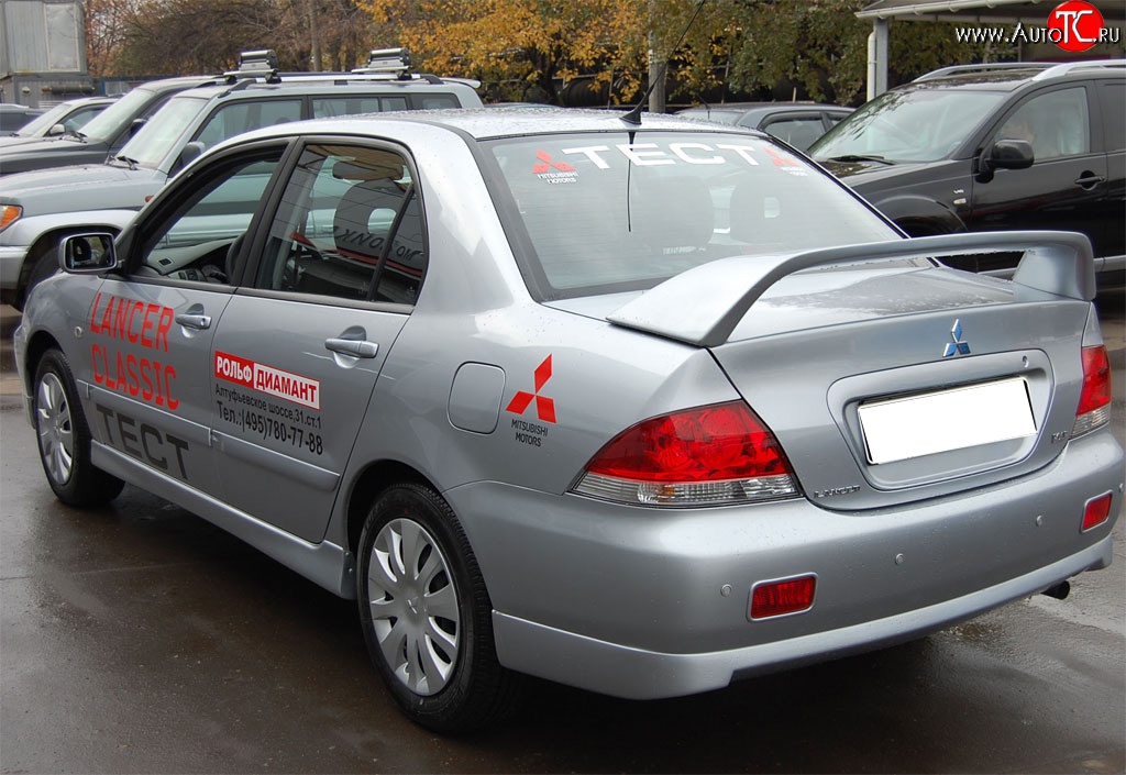 4 249 р. Накладка заднего бампера GT Dynamics Mitsubishi Lancer 9 1-ый рестайлинг седан (2003-2005) (Неокрашенная)  с доставкой в г. Санкт‑Петербург