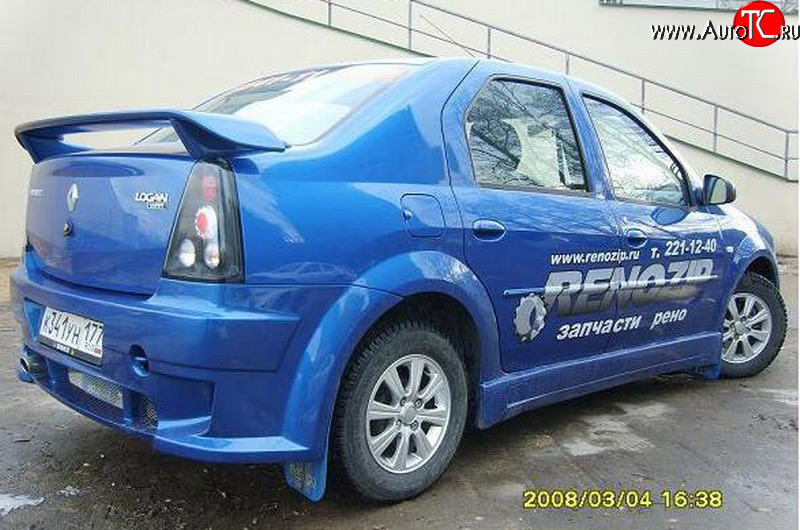 6 499 р. Низкий спойлер Power DM  Renault Logan  1 (2004-2010) дорестайлинг (Неокрашенный)  с доставкой в г. Санкт‑Петербург