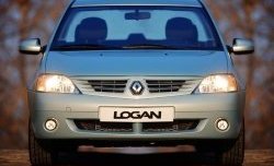 2 599 р. Передний бампер SAT Renault Logan 1 дорестайлинг (2004-2010) (Неокрашенный)  с доставкой в г. Санкт‑Петербург. Увеличить фотографию 2