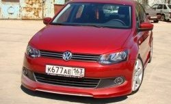 5 749 р. Накладка Racing на передний бампер Volkswagen Polo 5 седан дорестайлинг (2009-2015) (Неокрашенная)  с доставкой в г. Санкт‑Петербург. Увеличить фотографию 1